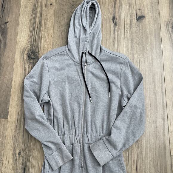 WeWoreWhat Size Small Leisure SweatSuit hooded jumpsuit Heather Grey $128 - Picture 3 of 10